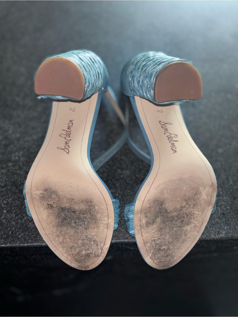 Sam Edelman Blue Braided Block Heel Sandals - Picture 6 of 6